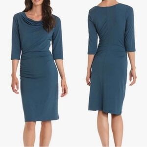 Pendleton Cowl Neck Pintuck Jersey Dress